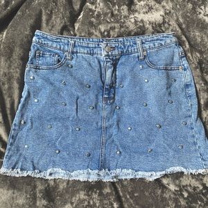 Studded Denim Skirt